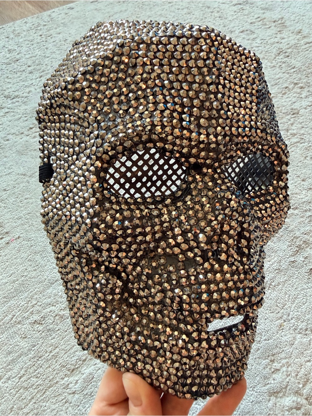 Dazzling Rhinestone Skull Full Face Masquerade Mask Halloween - Picture 3 of 5